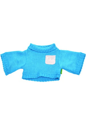 Living Puppets W774 Strickpulli blauwe top voor pop 45 cm