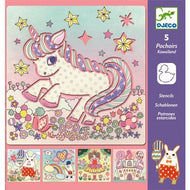 Djeco set van 5 teken sjablonen Kawaiiland - DJ08862