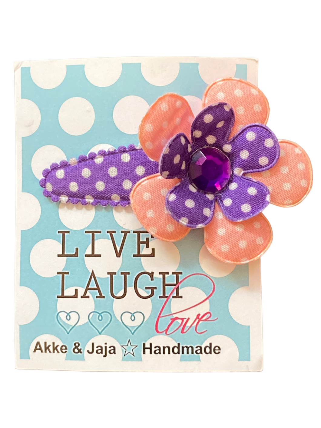 Akke & Jaja haarspeld groot - haarspeld bloem paars/roze