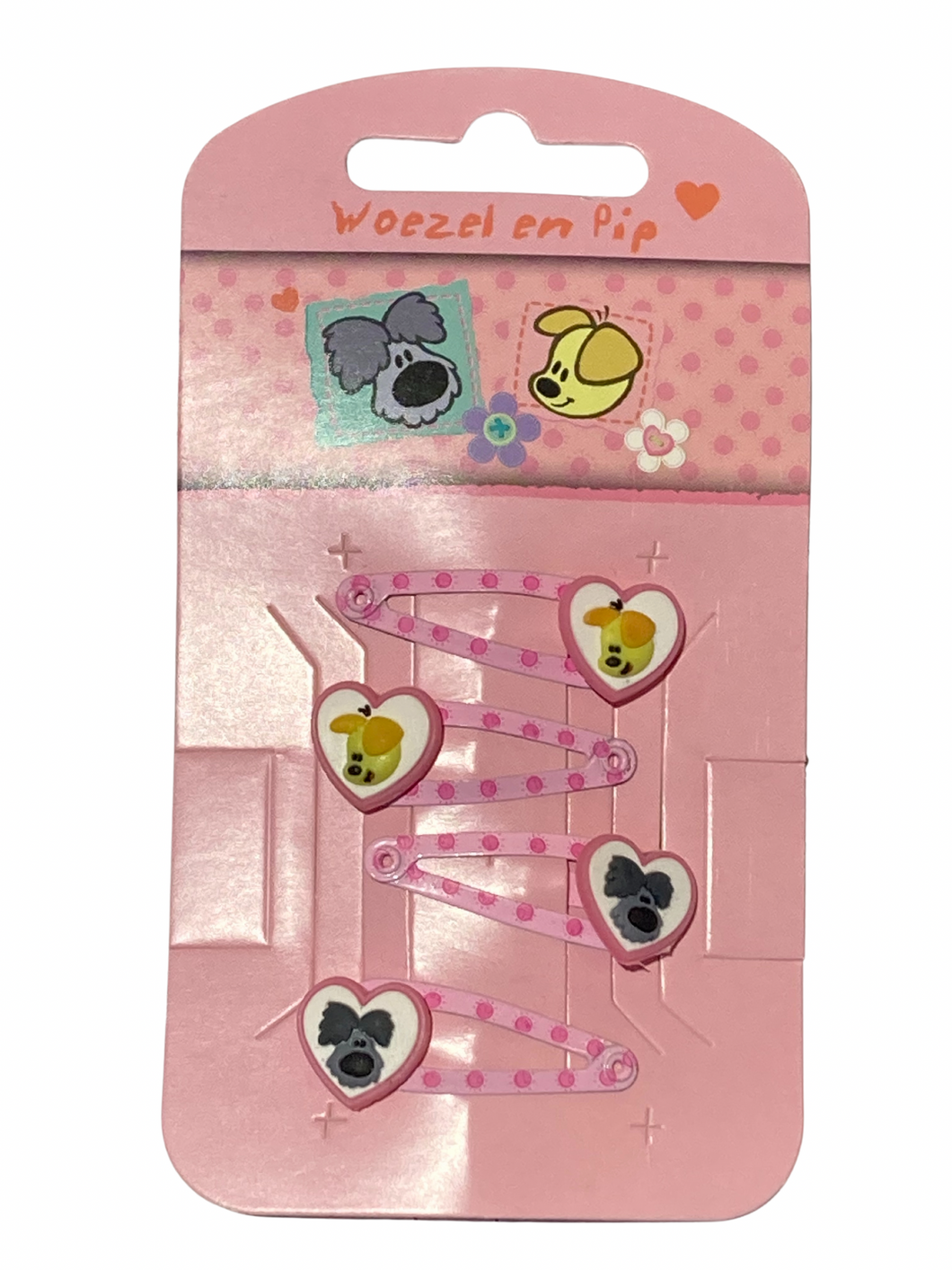 Woezel & Pip haarspeldjes klein, roze dots - set 4 stuks