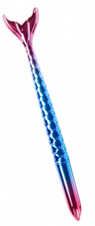 Balpen Zeemeerminnenstaart pen - blauw/rood, lengte 17 cm