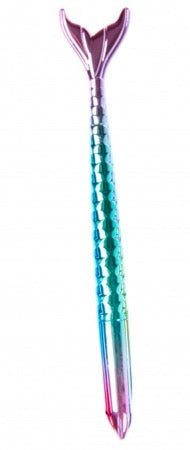 Balpen Zeemeerminnenstaart pen - roze/groen, lengte 17 cm