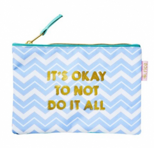 Rice etui pennenzak toilettas chevron blauw