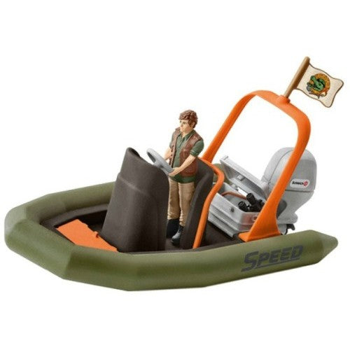 Schleich® 42352 Wildlife rubberboot met ranger