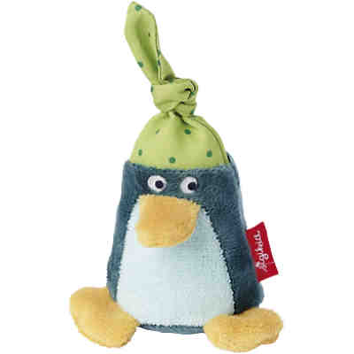 Sigikid 41182 knuffel rammelaar Pinguïn mini - groene muts