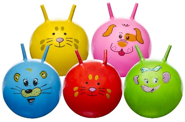 Skippybal Dierengezichten, diameter 46 cm - Blauw