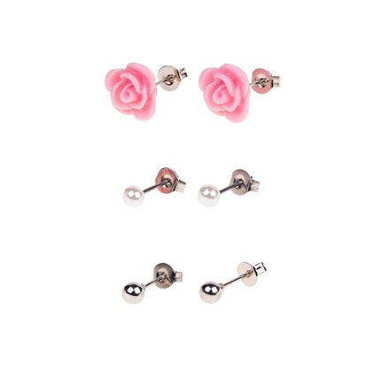 Souza for Kids 3481 set 3 paar oorbellen roze