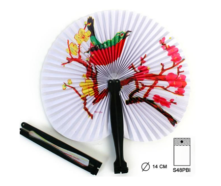 Chinese papieren waaier, afmeting 14 cm - open 24 cm